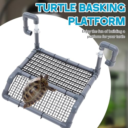 Chunful Adjustable Extra Large Turtle Basking Platform, 18-19" Wider Hanging Dock, Basking Area for Aquarium Tank 40/50/65/75/90 Gallon, DIY Assembly Tortoise Tank Accessories - style: Stylish