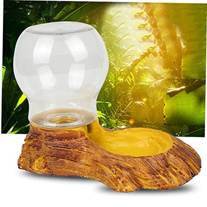 GANAZONO Automatic Reptile Water Feeder Resin Crafted Tortoise Basin Pet Drinking Fountain for Lizards Landscaping Decor