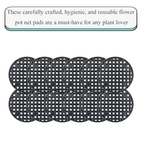 HAHIYO 50PCs 1.8Inch/4.5cm Black Round PP Plastic Flower Pot Hole Mesh Pad Bottom Grid Mat Bonsai Drainage mesh Hole Screens Gasket Prevent Soil Loss Breathable Gasket Drainage Netting for Bonsai - size: Round-1.8In-50P
