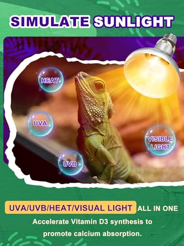 Heat Lamp Bulbs, 100 Watts UVA UVB Reptile Heat Bulb, 1 Pack | Full Spectrum, Basking Spot Light, Simulate Natural Sun Light, For Reptile and Amphibian, Silver - color: 1 Qty, size: 100 Watts