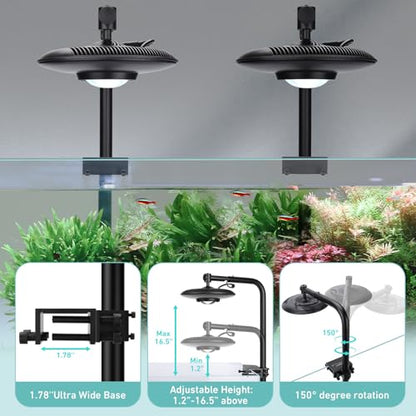 hygger 55W High PAR LED Aquarium Light, Full Spectrum Fish Tank Lighting for Aquascape Planted Tank Paludarium, Adjustable Brightness Aquarium Lamp & Stand Kit