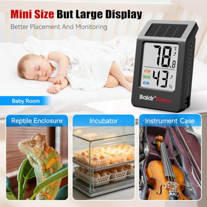 BaldrTherm Room Thermometer Indoor, Humidity Meter, 2026 Upgrade Bluetooth Thermometer with Privacy-Friendly Guest Mode | 250ft Coverage | Real-Time Alerts for Home, Office, Greenhouse