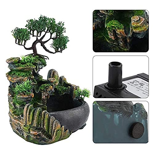 Rockery Stream Tabletop Fountain, Zen Meditation Indoor Waterfall Feature with Automatic Pump and Switch, Desktop Fountain for Home Office Bedroom Decoration (B) - size: B