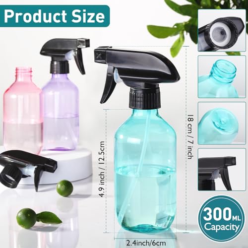 Spray Bottles 2 Pack 10 oz Plastic Squirt Bottles with Adjustable Nozzle | Refillable Empty Spray Bottle BPA-Free Mist/Stream Water Spray Bottles for Hair Styling, Cleaning, Plants, Pet Use - color: Blue