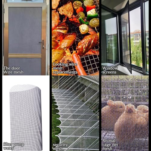 Wire Mesh Roll 20 Mesh 304 Stainless Steel Woven Wire Screen Mesh Never Rust，Pest Rat Mesh for Preventing Rats Squirrel and Mouse Access 11.8 in X 9.84 Ft TXZWJZ (Black) - color: Black