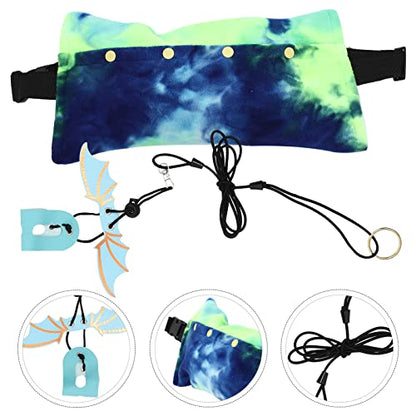 Ipetboom Canvas Tote Bag Bearded Dragon Carrier Sling Reptile Chest Carrier Small Animal Carrying Bag with Leash Outdoor Small Pet Pouch for Lizards Guinea Pig Leopard Gecko Blue Travel Accessories