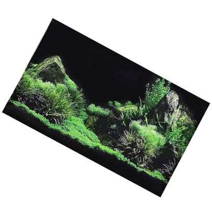 KANASI 3D Aquarium Poster, PVC Self Adhesive Underwater Seaweed Decorative Background Sticker for Reptile Terrarium Glass Jar Living Room Sofa TV Background Photo Wallpaper (122 * 46cm) - style: 122*46cm