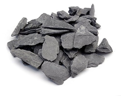 Natural Slate Stone -1/2 to 1 inch. Perfect Size for Miniature or Fairy Gardens, Aquariums, Reptiles, Terrariums, Model Railroads, Dioramas & Wargaming (2lbs Grey) - style: 2lbs grey