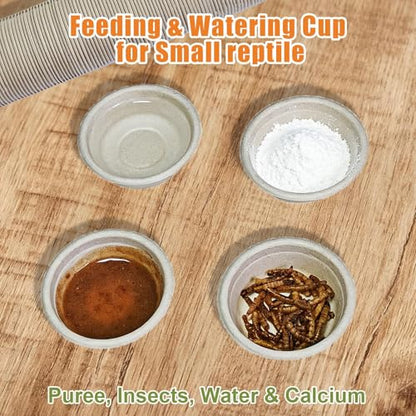 Tfwadmx 200Pcs Paper Gecko Feeding Cups,Samll 1oz Crested Gecko Food Dish,Reptiles Food and Water Bowls Feeder Ledge Accessories Cups for Lizards,Spiders,Frogs - size: 200 pcs