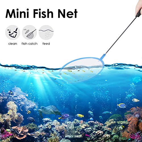 Turtle Tank with Multi-Function Areas, Easy Assembly, Ideal for Small Turtles & Reptiles, Includes Plastic Tree & Fishing Net - color: Blue