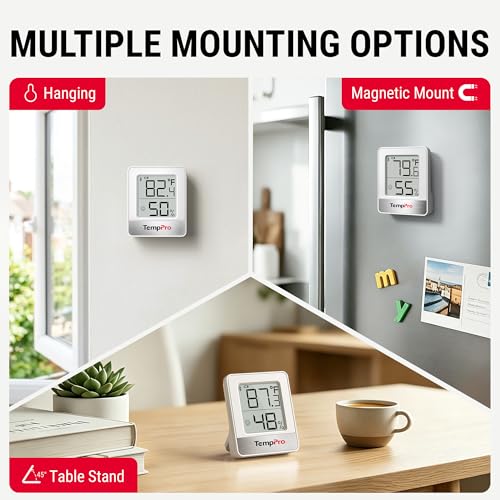 TempPro TP349 Bluetooth Hygrometer Thermometer for House, 260FT Indoor Temperature and Humidity Monitor with APP Alerts, 2-Year Data Export for Bedroom, Greenhouse, Nursery, Cellar