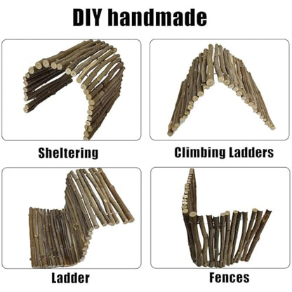 Hamiledyi Extra Large Tortoise Hide Reptile Hiding Cave Turtle Hut Gecko Hideaway Climbing Tunnel Toy Lizard Bendable Wooden Bridge for Adult Bearded Dragon Snake Chameleon Habitat Accessories