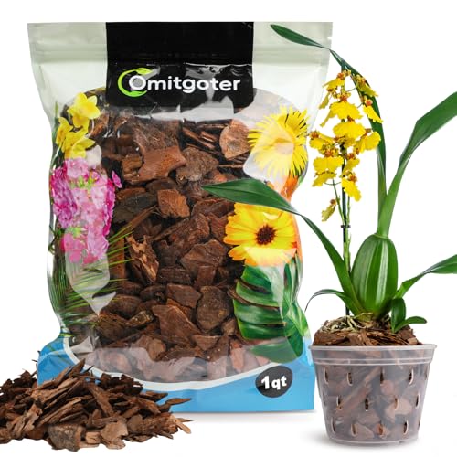 Orchid Bark 1qt, Natural Pine Bark Mulch for Plants, Great for Orchids, Succulents, Cactus, Bonsai, Ideal for Houseplant Mulch - color: Orchid Bark, size: 1qt