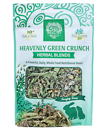 Small Pet Select - Heavenly Green Crunch Herbal Blend, a Natural Herbal Treat for Rabbits and Guinea Pigs, 2.5oz - size: 2.5 Ounce (Pack of 1)