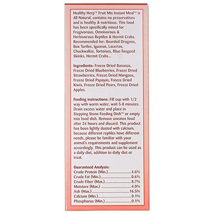 Healthy Herp Fruit Mix Instant Meal Reptile Food - Bearded Dragon Accessories & Bearded Dragon Food - Nutritious Blend for Bearded Dragons, Box Turtles, Tortoises, Hermit Crabs - 7 x 0.21 oz (6g) Cups - size: 1.47 Ounce (Pack of 1), style: 7-Pack Cups