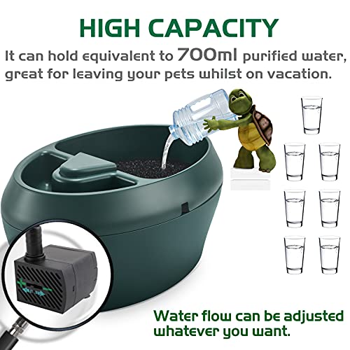 Reptile Chameleon Cantina with Snacks Trough, Drinking Fountain Water Dripper for Amphibians Insects Lizard Turtle Snake Spider Frog Gecko, Comes with Two Pumps (One for Replacement)