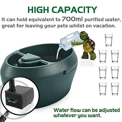 Reptile Chameleon Cantina with Snacks Trough, Drinking Fountain Water Dripper for Amphibians Insects Lizard Turtle Snake Spider Frog Gecko, Comes with Two Pumps (One for Replacement)