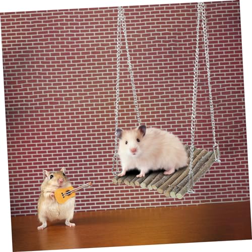 Mikikit Crab Climbing Toy Wooden Reptile Hammock for Basking Playing Natural Hanging Swing Bed for Lizard Bearded Dragon and Pets for Enriching Habitat Space