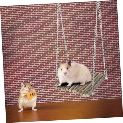 Mikikit Crab Climbing Toy Wooden Reptile Hammock for Basking Playing Natural Hanging Swing Bed for Lizard Bearded Dragon and Pets for Enriching Habitat Space