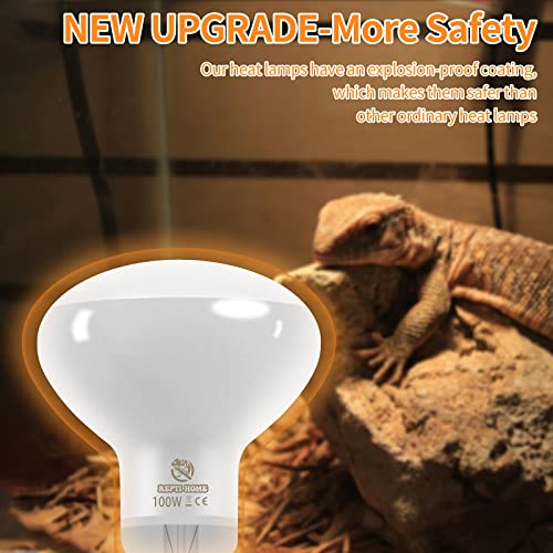 New Upgrade Reptile Heat Lamp Bulb (3rd Gen No Broken), 75W 2 Pack Basking Spot Light for Reptiles & Amphibians,UVA Daylight Heat Bulb for Bearded Dragon, Turtle - color: 75*2