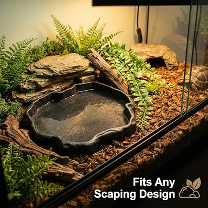 Tortoise Water Dish, Reptile Water Dish，Reptile Food Dish Suitable for The Feeding and Watering Needs of Various Pets,Tortoise Feeder, Lizard Water Dish, Reptile Food Bowl