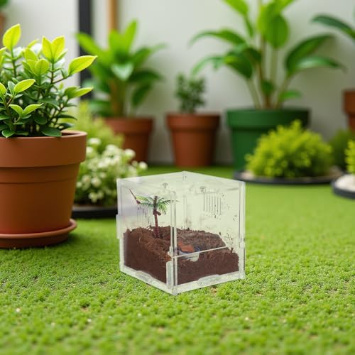 Small Acrylic Reptile Breeding Box with Ventilation Animal Habitat Cage for Spiders Jumping Spiders and Small Amphibians Terrarium for Indoor Pet Keeping