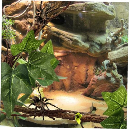 Toyvian 2Pcs Reptile Jungle Vines Bend Branches with Leaves Terrarium Decoration for Leopard Gecko Iguana Dragon Climbing Pet Supplies with Strong Suction Cups