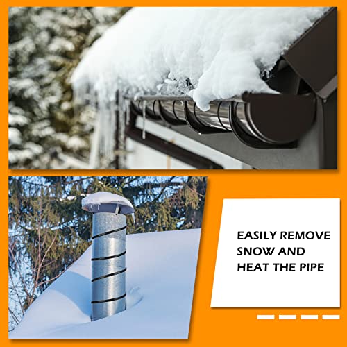 Kingdder 48 Ft (6FT~48FT) Heat Tape for Water Pipes Thermostat Self Regulating Heating Cable with Power Indicator Plug Built-in, Heavy Duty Heating Cable for Pipe Freeze Protection, 120V 8W/ft - size: 48 Ft