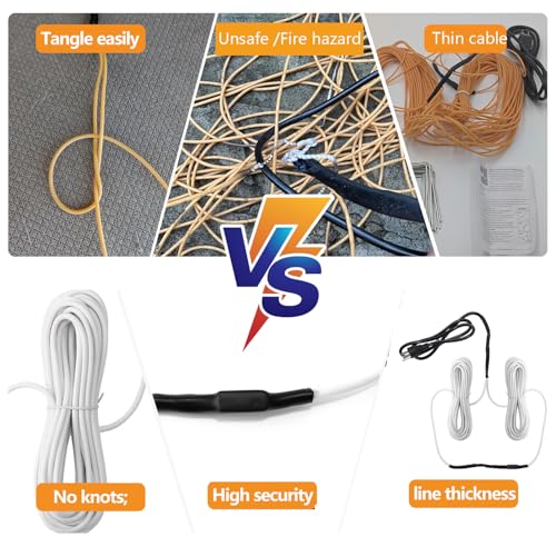 205W Soil Heating Cable with Thermostat 50Ft Electric Soil Warming Cable Energy Efficient for Greenhouse Plant