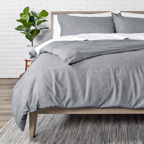 Bare Home Bedding Duvet Cover Twin/Twin Extra Long Size - Premium 1800 Super Soft Collection - Lightweight, Soft Textured Duvet Cover (Twin/Twin XL, Heathered Charcoal) - color: 32 - Heathered Charcoal (No Comforter), size: Twin/Twin XL