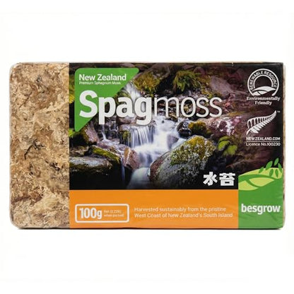 besgrow Premium New Zealand Sphagnum Moss, 100g (8L When Hydrated) - Harvested Sustainably from The Pristine West Coast of New Zealand's South Island - size: 100 Gram