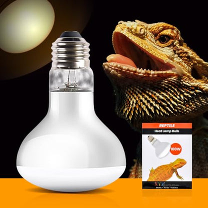 XYZReptiles Reptile Heat Lamp – 100W Heat Lamp Bulb for Reptiles, Reptile Basking Heat Lamp Bulbs, UVA Daylight Basking Light for Reptiles, Bearded Dragon, Tortoise, Lizard