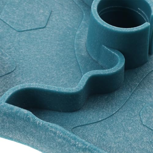 GANAZONO Reptile Waterer and Food Dish Automatic Water Feeder Turtle Tortoise Drinking Bowl for Bearded Dragons and Lizards with Reservoir in Lake Blue and Dark Brown for Terrarium Use