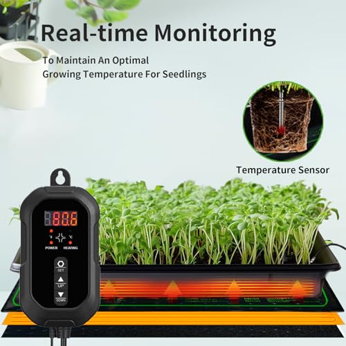 20"x 10" Seedling Heat Mat with Digital Thermostat Combo Set,ETL Certified and Durable Waterproof Warm Hydroponic Heat Mat for Germination,Indoor Gardening,Brewing and Greenhouses - style: 20"x10" Heat Mat with Digital Thermostat