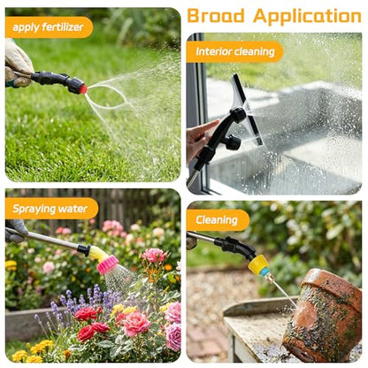 2 Gallon Battery Powered Sprayer, Electric Garden Sprayer with 6 Mist Nozzles, Adjustable Spray Effect, Weed Sprayer with Hand Shank Waterproof, Adjustable Telescopic Rod, for Yard, Lawn and Garden