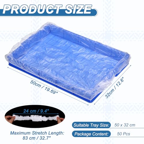 Disposable Bird Cage Liners, Clear Plastic Cage Liners for 20x13 Inch Pallets Tray Universal Elastic Film, (50 Pcs), Intended for Parakeet/Cockatiels/Rabbit/Guinea Pig - size: 20x13 Inch