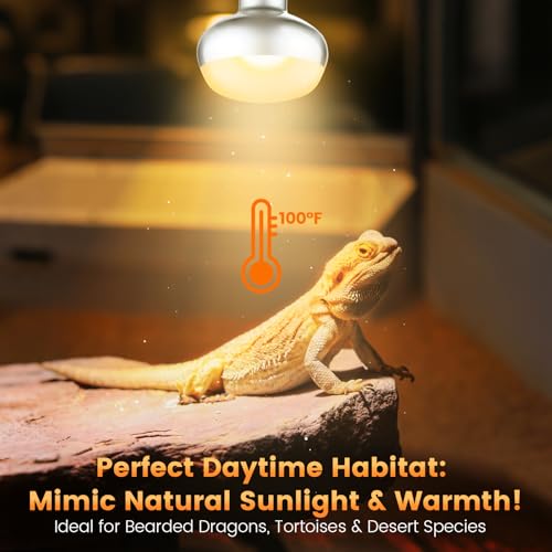 REPTITRIP Dual Reptile Light Fixture with 100W Daytime Heat & UVB 10.0 Reptile Bulb, 2 Independent Switches, Reptile UVA UVB Heat Combo Pack - size: ST3