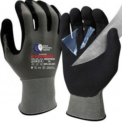 Quest Protective Apparel Cut Resistant Work Gloves (ANSI A1) – Lightweight Gloves for Gardening,DIY,Mechanical & General Handling – Breathable Grip Gloves for Men & Women – X-Large,Case of 72 - size: X-Large, style: Pack of 72