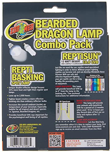 Zoo Med Bearded Dragon Lamp Combo Pack Pack of 2 Bulbs