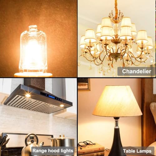 G9 Bulb, 10PCS G9 Halogen Bulb 40 Watt 120V, G 9 Dimmable Long Lasting Lifespan with High Brightness 520LM, CRI100 & 2800K Warm White, T4 JD Type Halogen Light Bulbs G 9 Base Bi Pin for Cabinet Lights - style: 40W- 10 Pack