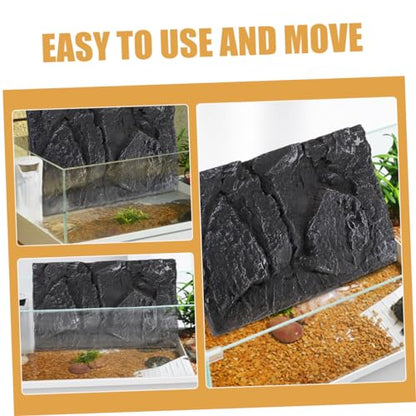 POPETPOP 3D Lizard Background Reptile Tank Decorative Panels Pu Material Aquarium Terrarium Fish Tank Simulated Rock Panel