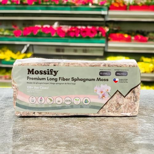 Mossify Premium Sphagnum Moss for Plants 150g, 5.3 Oz - Long Fiber Moss for Plants Indoor, Orchids, Terrariums, Gardening, Reptiles – Moisture Plant Moss for Propagation, Soil & Habitat Bedding - size: 150g (5.3 oz)