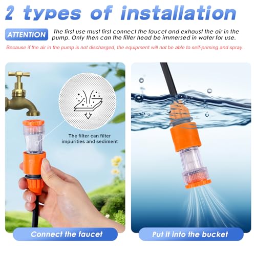 Portable Misting System, Outdoor Misting Cooling System, Misters for Outside Patio, Greenhouse, Garden, Farm, with Booster Pump and 20 Nozzles, The Device Can Regular Intermittent Work