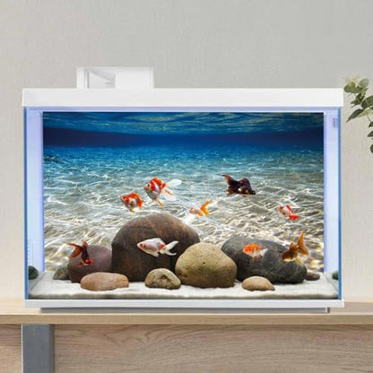 AWERT 72x16 inches Ocean Floor Aquarium Background Underwater Fish Tank Background Undersea Theme Aquarium Background - size: 72x16in/180x40cm