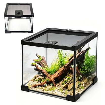 7 Gallon Glass Reptile Terrarium 12"x12"x12" – Cube Reptile Tank for Leopard Gecko, Hermit Crab, Snake, Frog, Tarantula, Isopod Enclosure - size: 12*12*12in