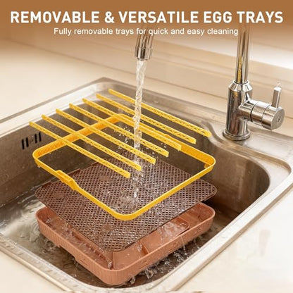 Gen IV – 56 Egg Fully Automatic Incubator, 2026 UpgradedDesign, Intelligent Sensor-Based Humidity & Temp Control, Custom Days, Adjustable Auto Turning & Stop, Chick Separator, Flexible Egg Spacing - size: 56 egg-brown
