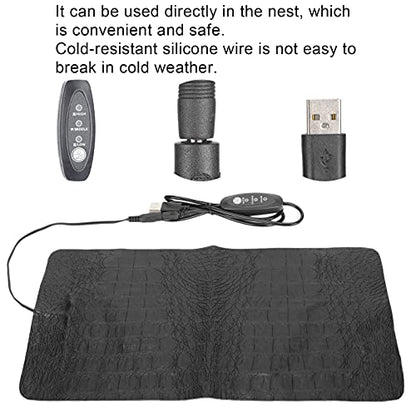 Aramox 108W Reptile Heat Mat PU Leather Reptile Heating Pad 3 Level Temperature Adjust 40cm USB Under Tank Heater for Lizards Snakes Turtles Small Pets (Large 24 Inch) - size: Large 24 Inch