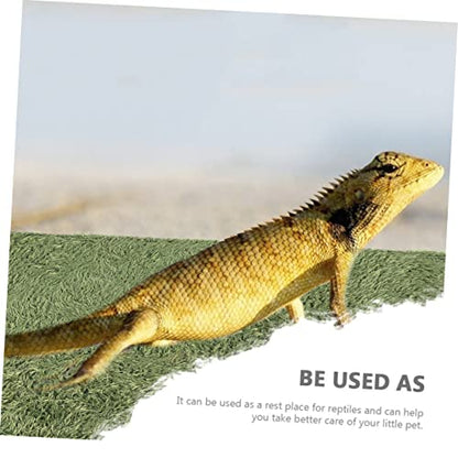 Toddmomy Horned Frogs Moss Carpet for Reptiles and Amphibians Green Faux Grass Mat for Terrarium Moisture Retaining Bedding for Crawling Pets Tortoise and Lizard Habitat Accessory