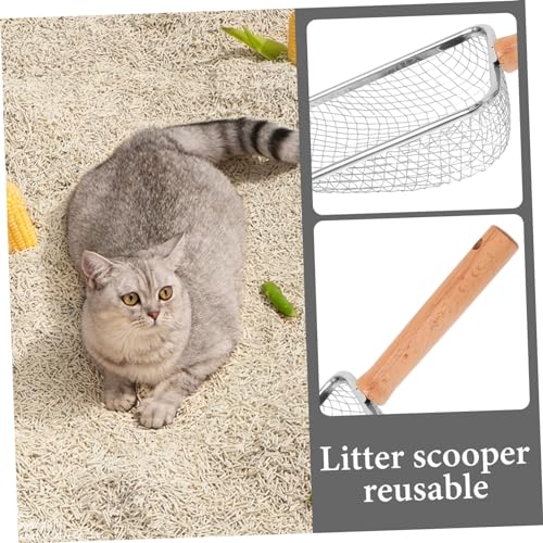 Toyvian Cat Litter Scoop with Handle Non Stick Poop Shovel for Easy Cleaning for Cat Litter and Reptile Waste Practical Pet Tool