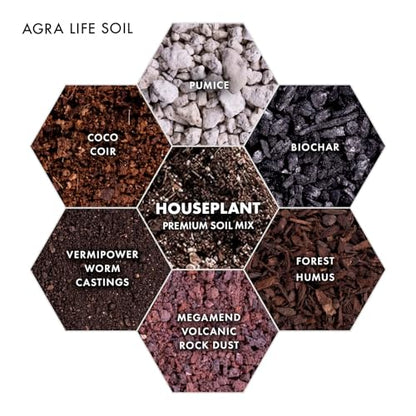 Premium Houseplant Soil Mix for Indoor & Outdoor Plants - Potting Soil for Monstera, Pothos, Snake Plants - Organic Blend for Growth -Potting Soil Indoor Plants Indoor Plant Soil - 4 Quarts - style: House Plant Soil Mix